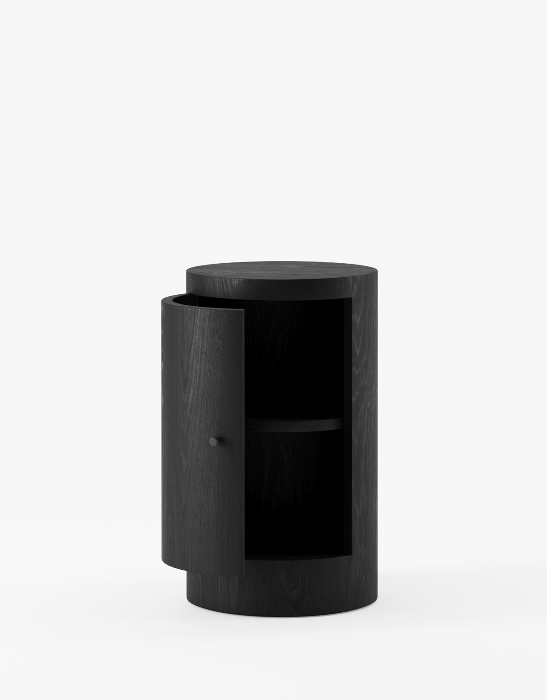 Minimalist Pair of Constant Night Stands in Ebonised Ash Wood by Master Studio for Lemon For Sale