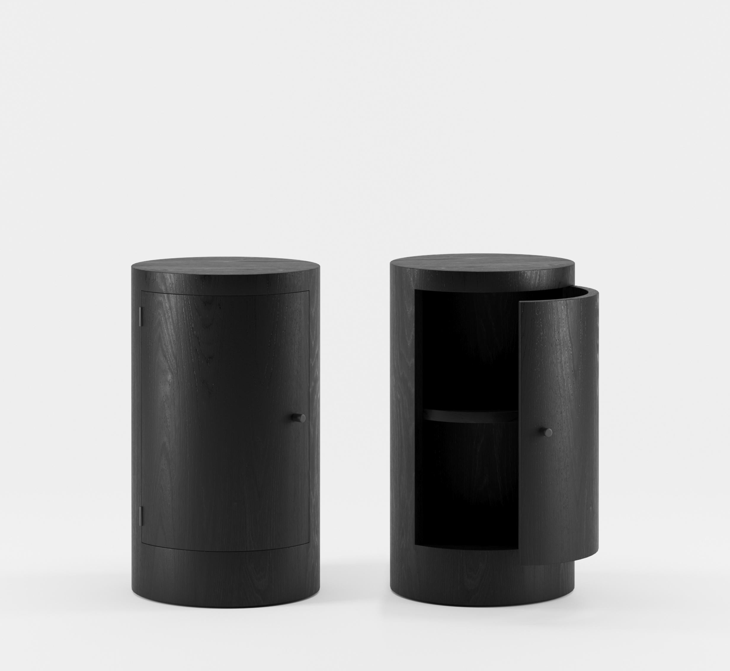 South African Pair of Constant Night Stands in Ebonised Ash Wood by Master Studio for Lemon For Sale