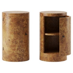 Pair of Constant Night Stands in Poplar Burl wood by Yaniv Chen for Lemon