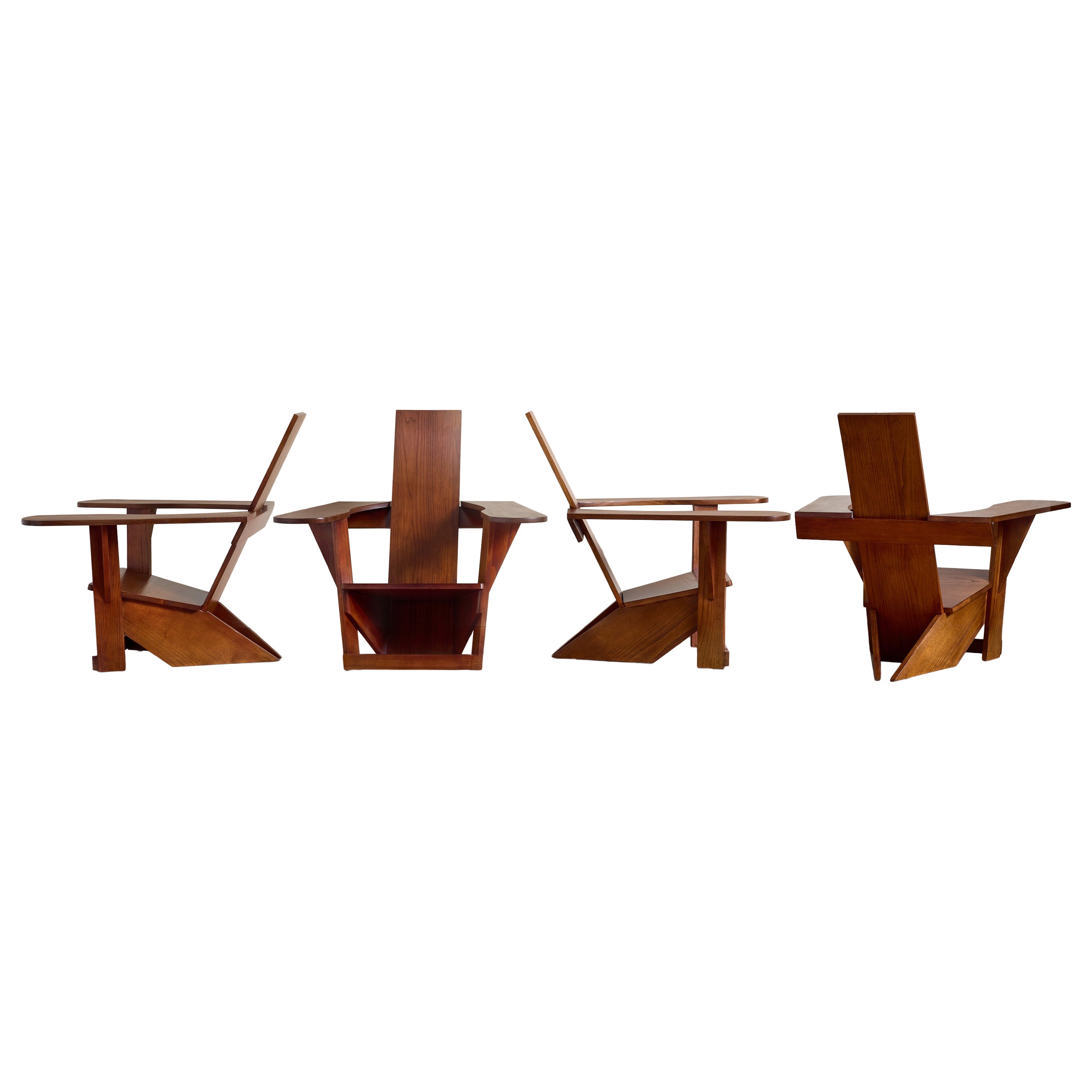Pair of Constructivist Armchairs by Philippe Parent For Sale