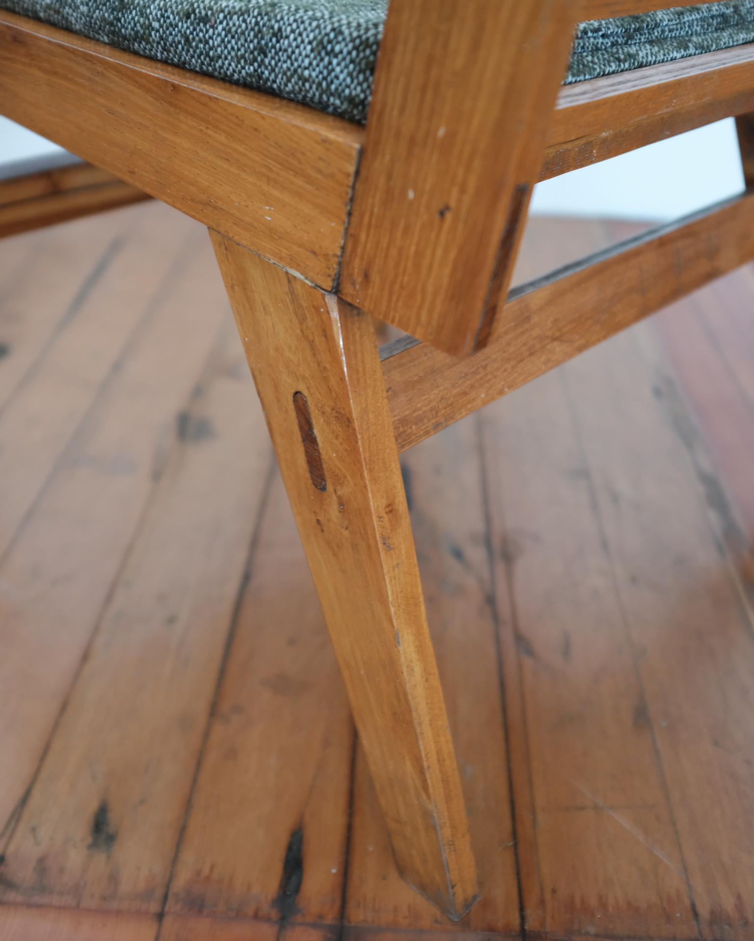 Pair of Constructivist Wood Slat Chairs 6