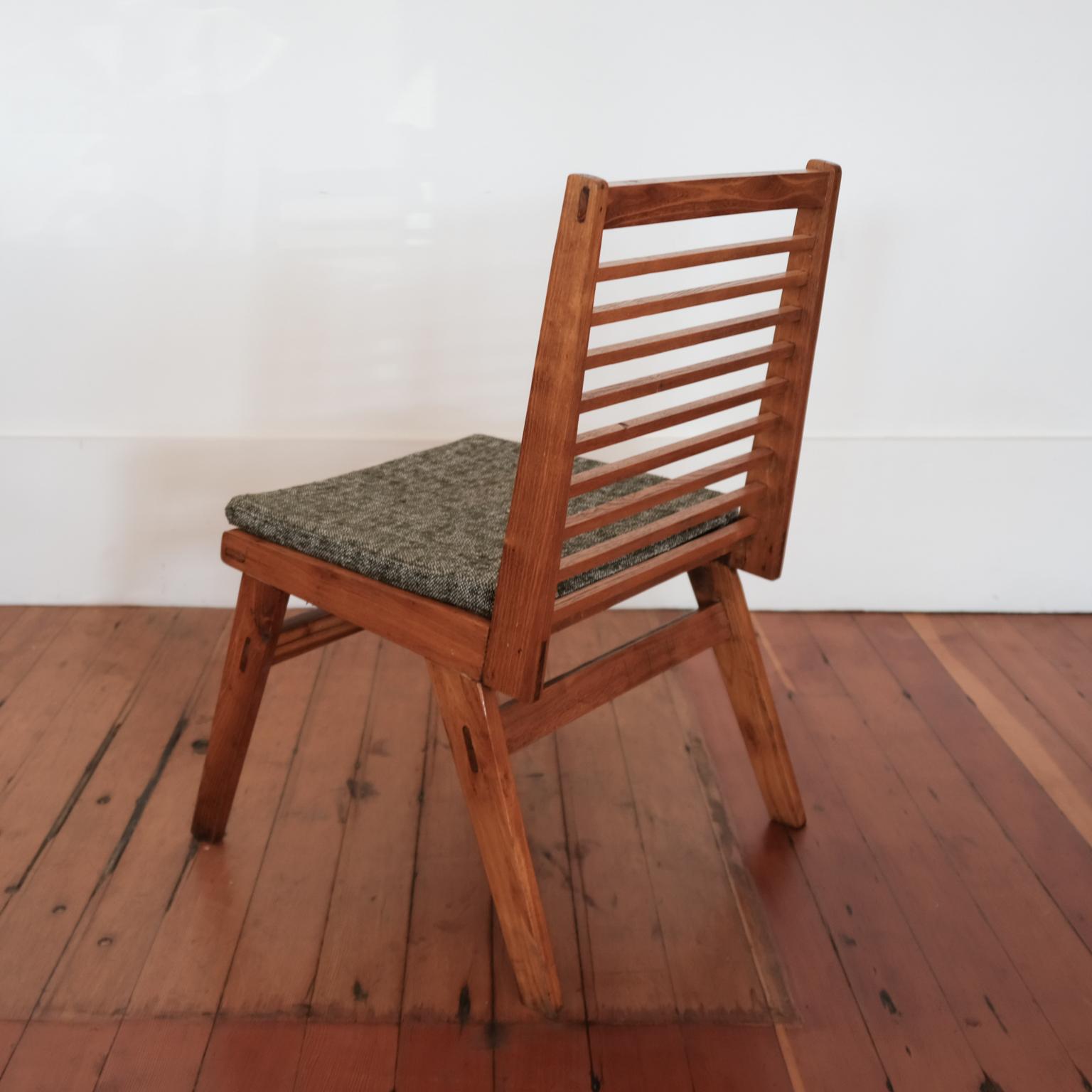 Mid-20th Century Pair of Constructivist Wood Slat Chairs