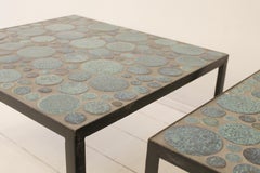 Pair of Contemporain Ceramic Coffee Tables by Aliette Vliers