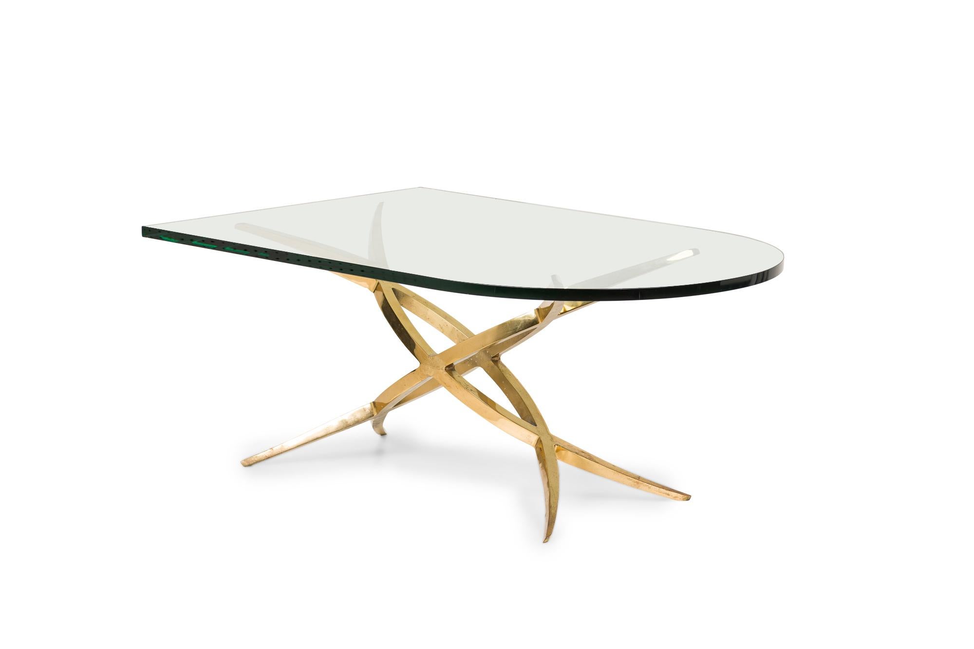 Ein Paar Contemporary American Bronze & Glass Sectional Cocktail Tables (amerikanisch) im Angebot
