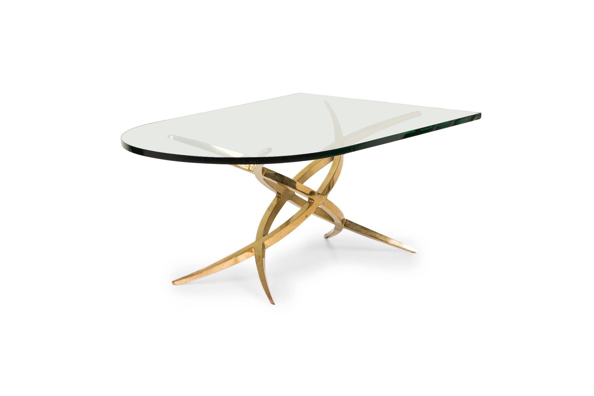 Ein Paar Contemporary American Bronze & Glass Sectional Cocktail Tables im Zustand „Gut“ im Angebot in Queens, NY