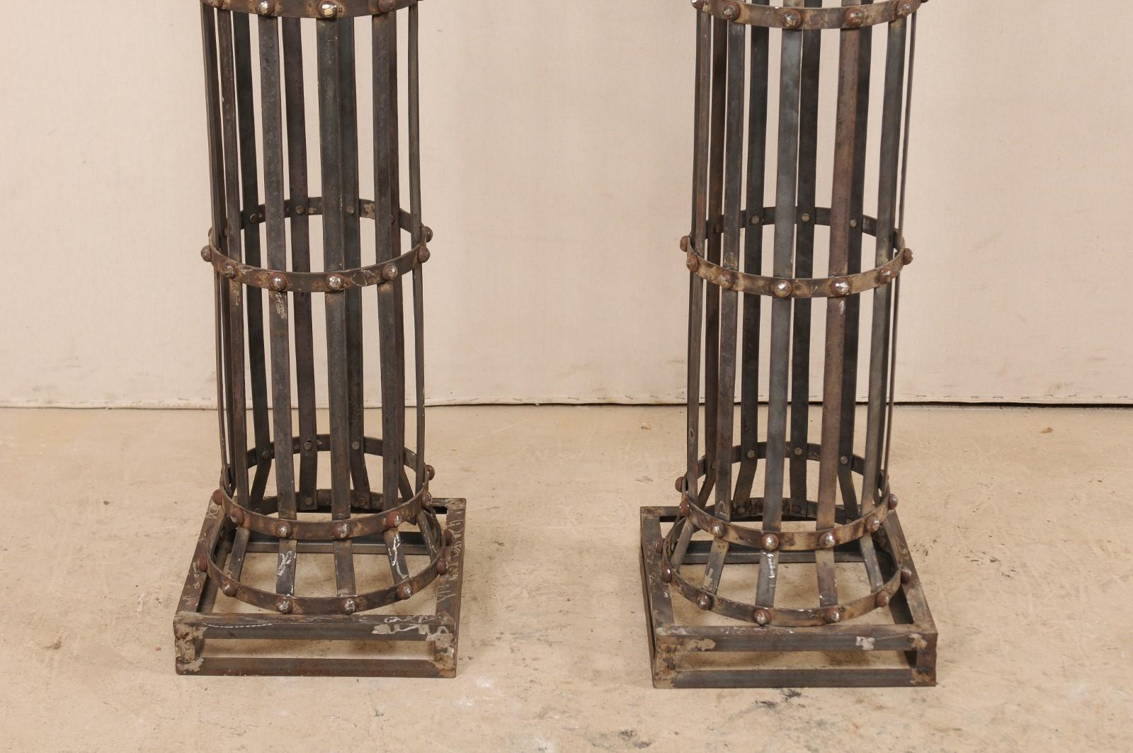 Pair of Contemporary American Iron Architectural Columns 2