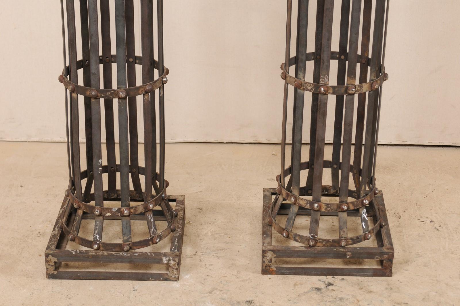 Pair of Contemporary American Iron Architectural Columns 1