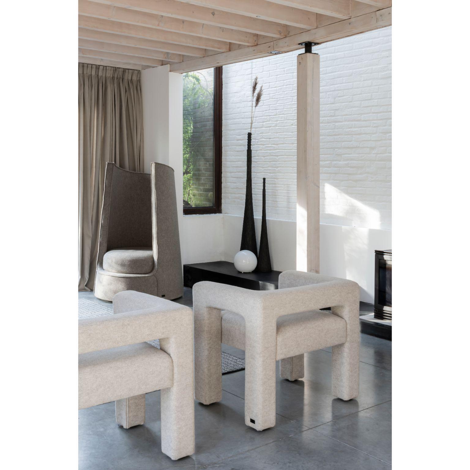 Organic Modern Pair of Contemporary Armchair by Faina