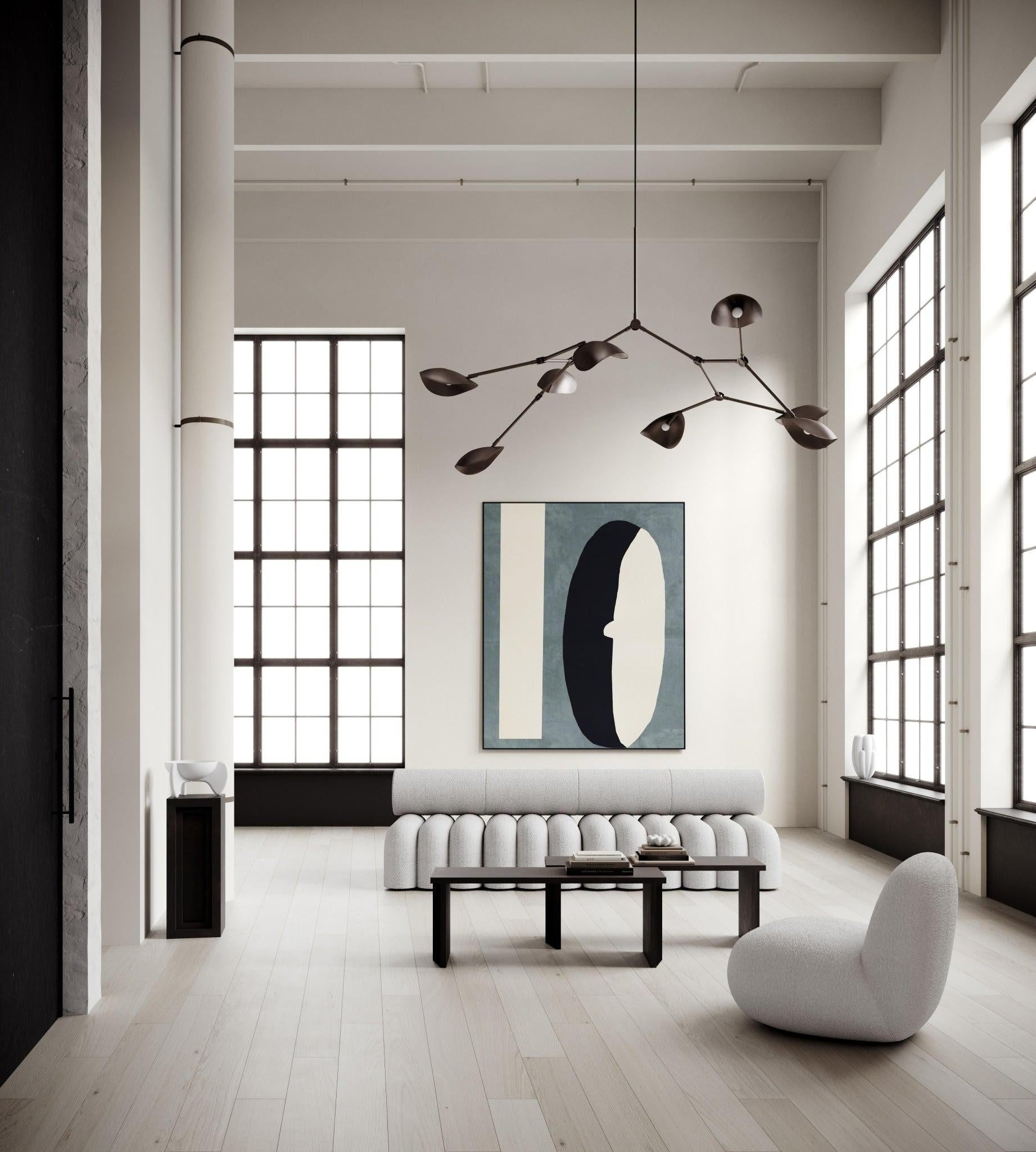 Paar Contemporary Sessel, Modell Foku, Farbe Off-White, Curly Fabric . im Angebot 10