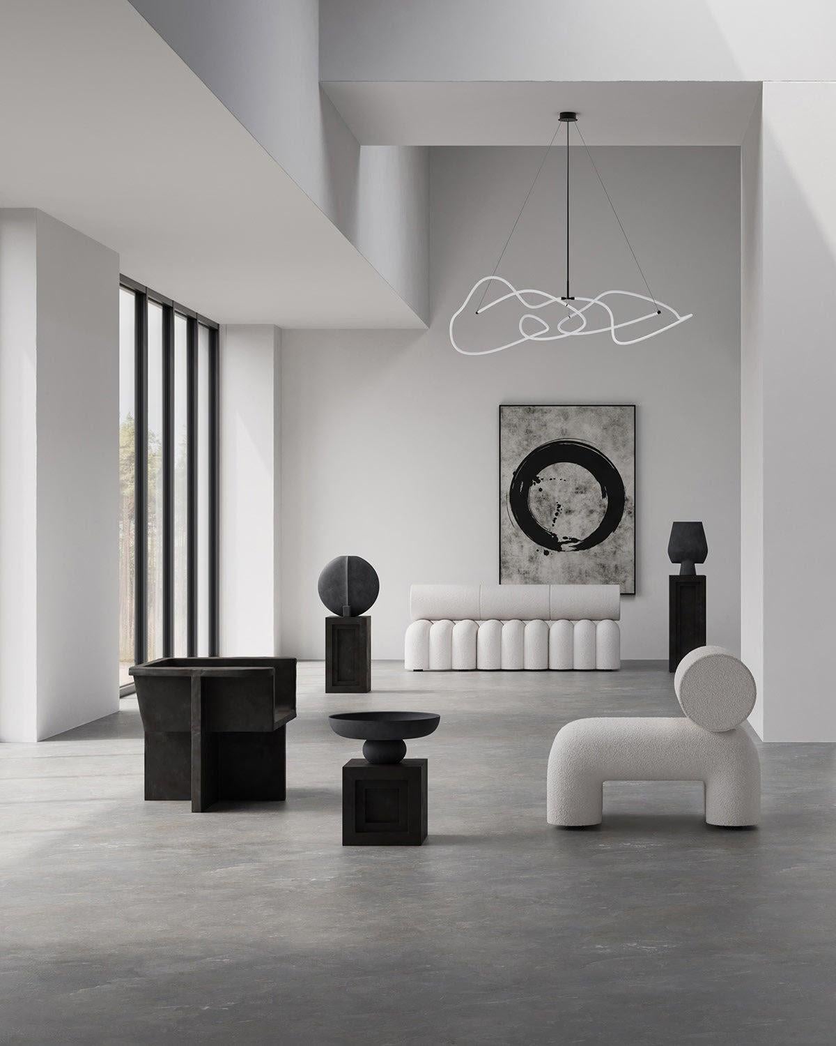 Paar Contemporary Sessel, Modell Foku, Farbe Off-White, Curly Fabric . im Angebot 11