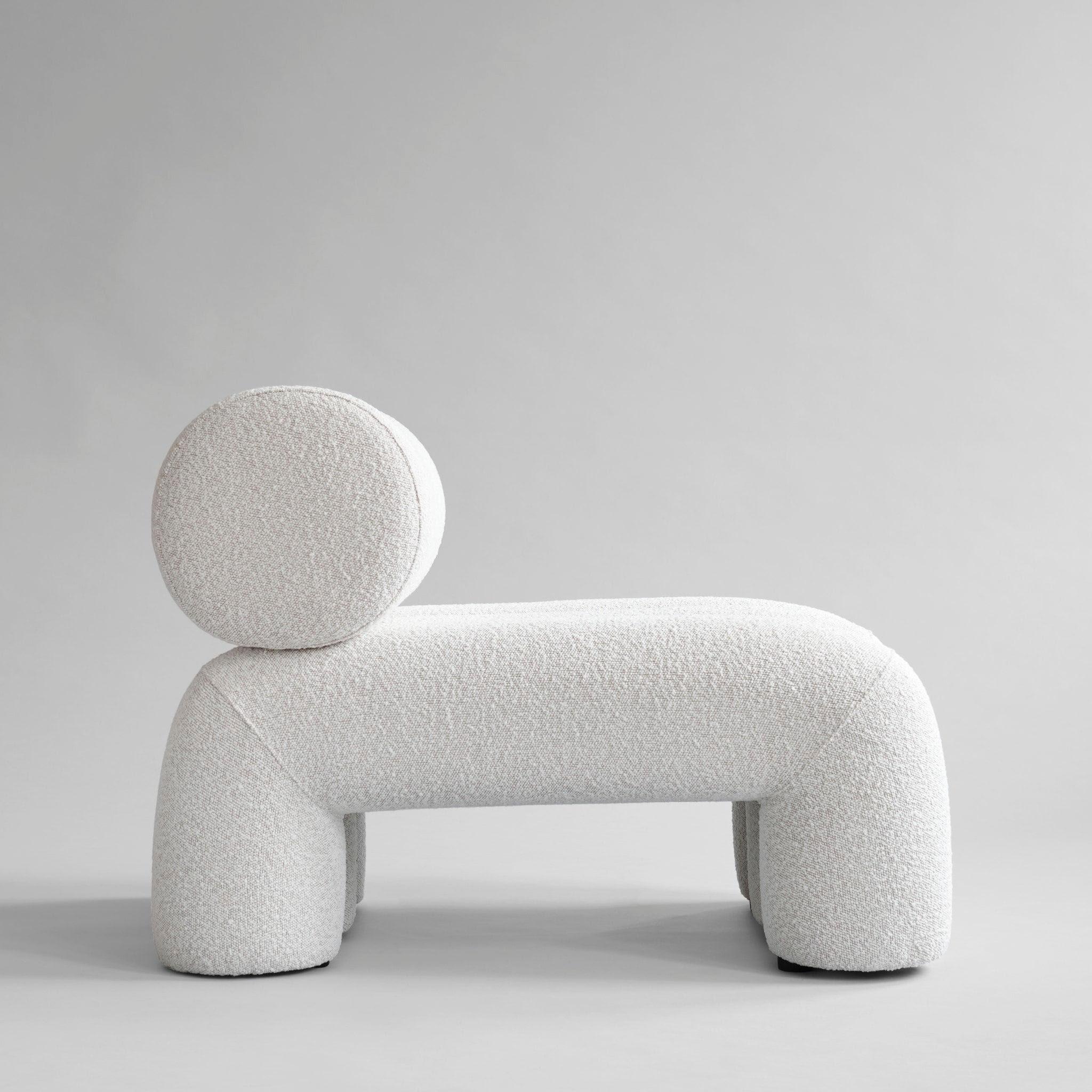 Paar Contemporary Sessel, Modell Foku, Farbe Off-White, Curly Fabric . (Französisch) im Angebot