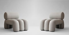 Pair of Contemporary Armchairs - Taupe Colour , from Riviera Décotation