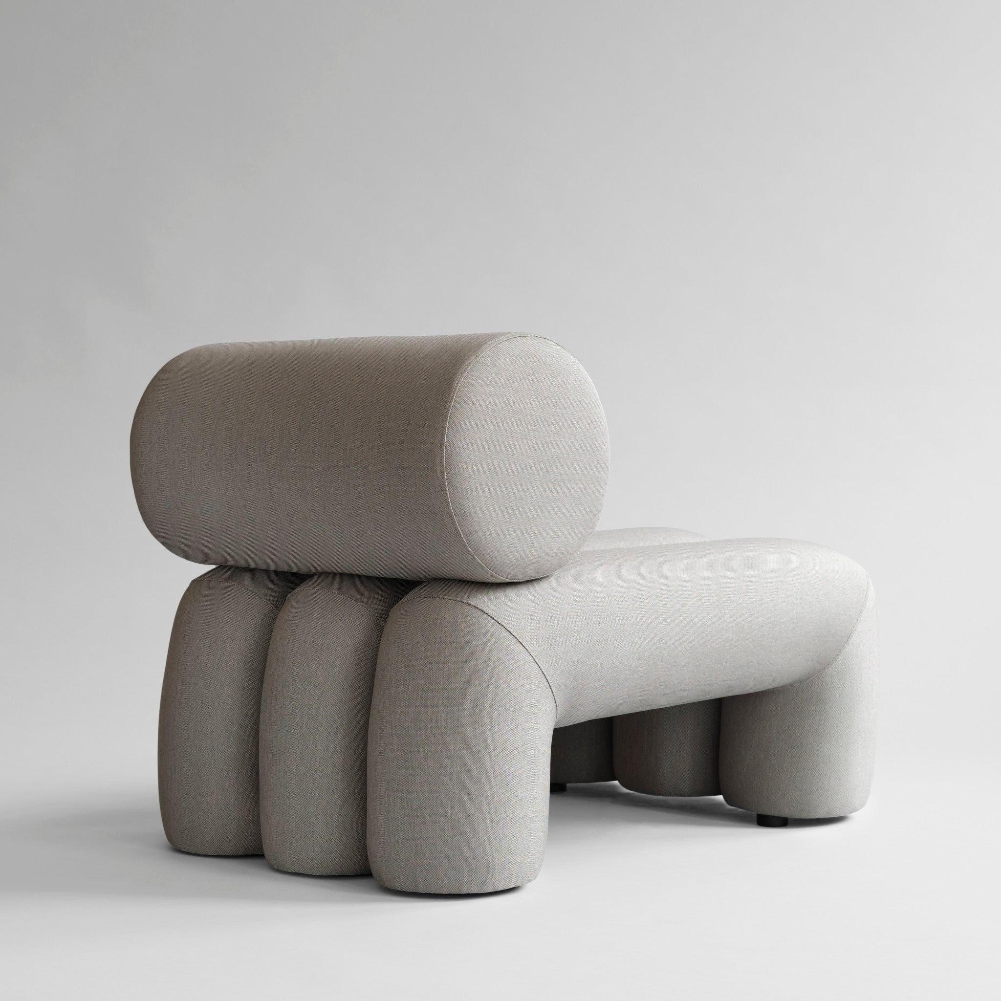 Français Paire de fauteuils contemporains - Couleur taupe - Tissu résistant au soleil en vente