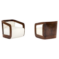 Pair of Contemporary Armchairs with Bold Art Deco Character By José Castro