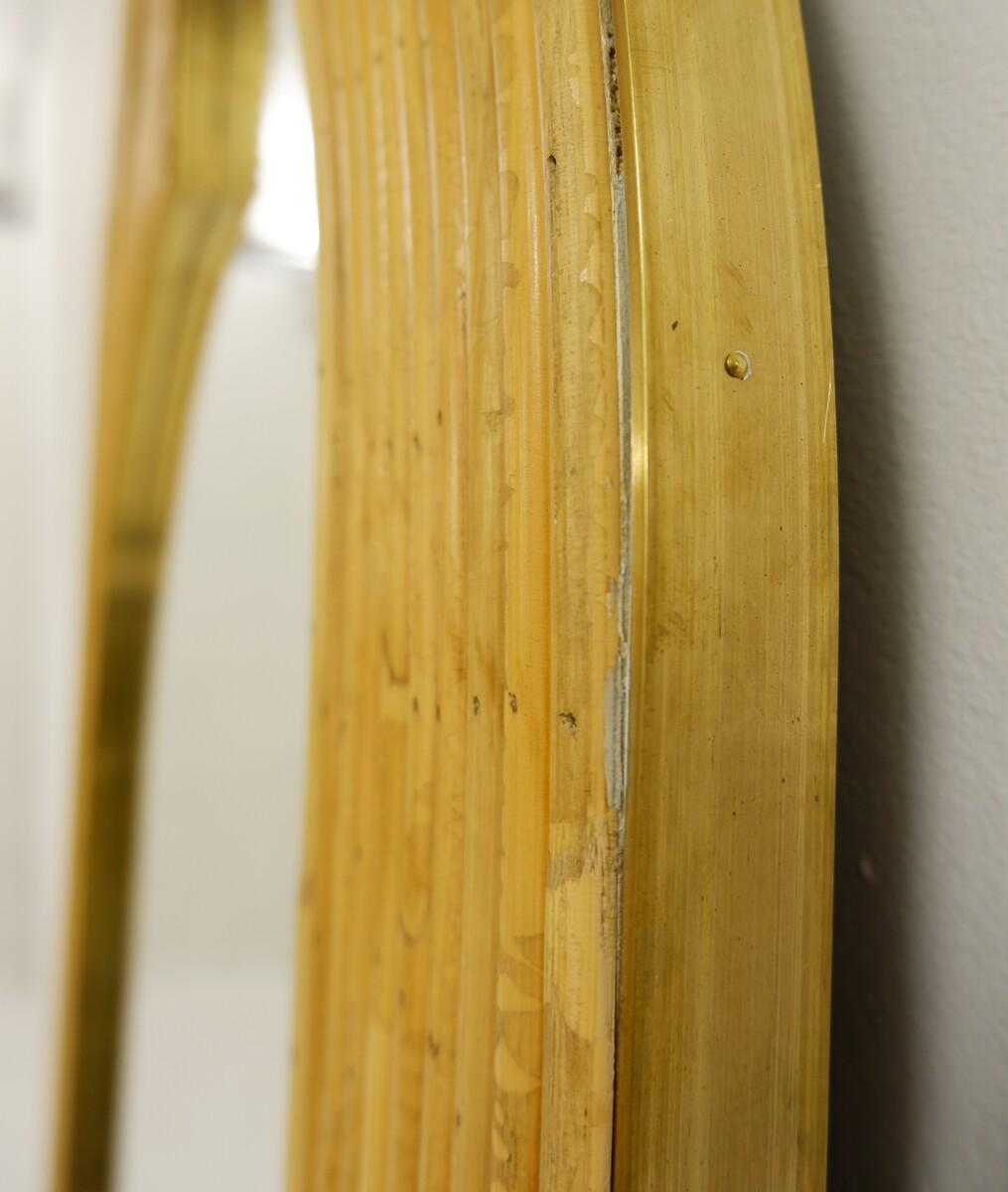 Pair of Contemporary Bamboo and Brass Italian Mirrors 5