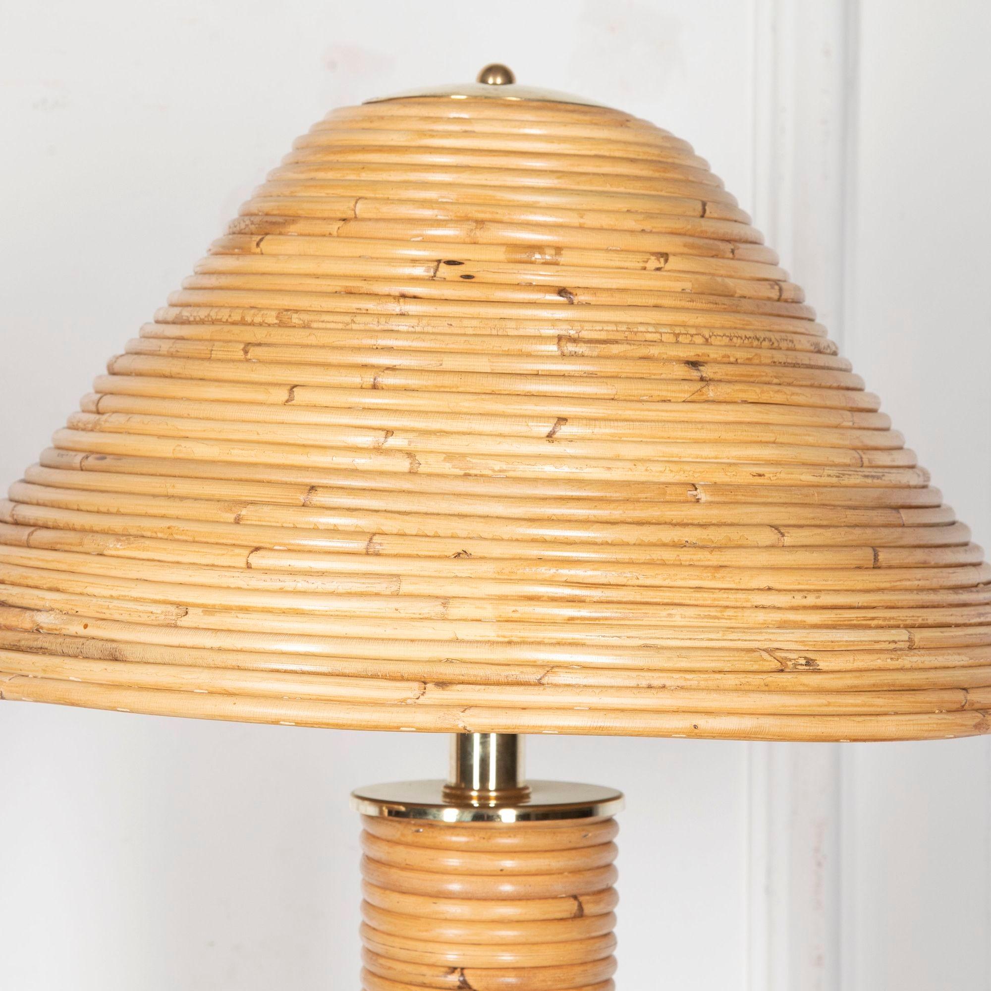 Pair of Contemporary Bamboo Table Lamps In Good Condition In Gloucestershire, GB