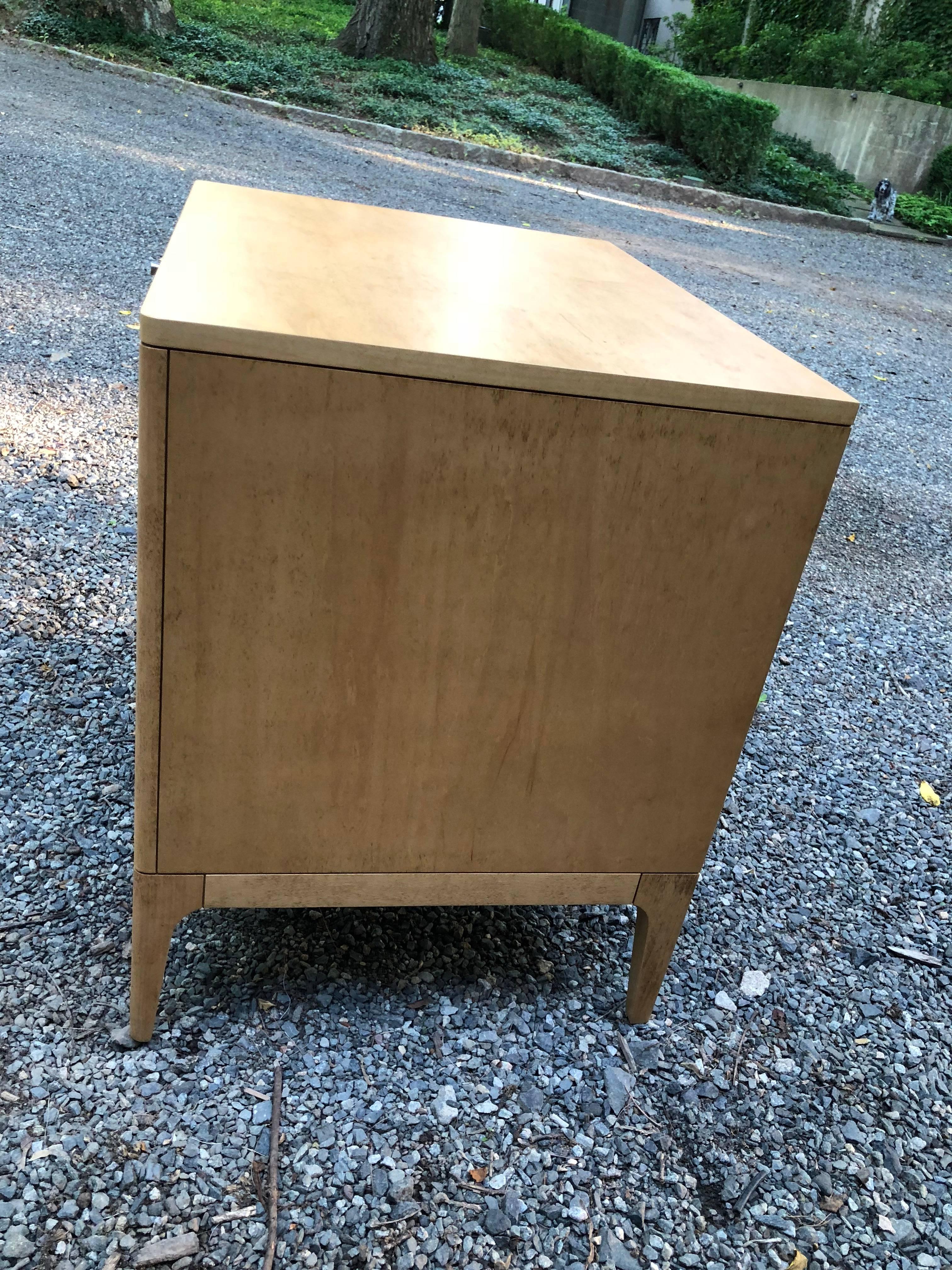 Pair of Contemporary Blonde Wood Barbara Barry Style Nightstands 2