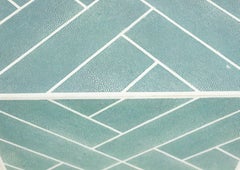 Tavolini contemporanei in pelle di razza blu realizzati a mano, design moderno