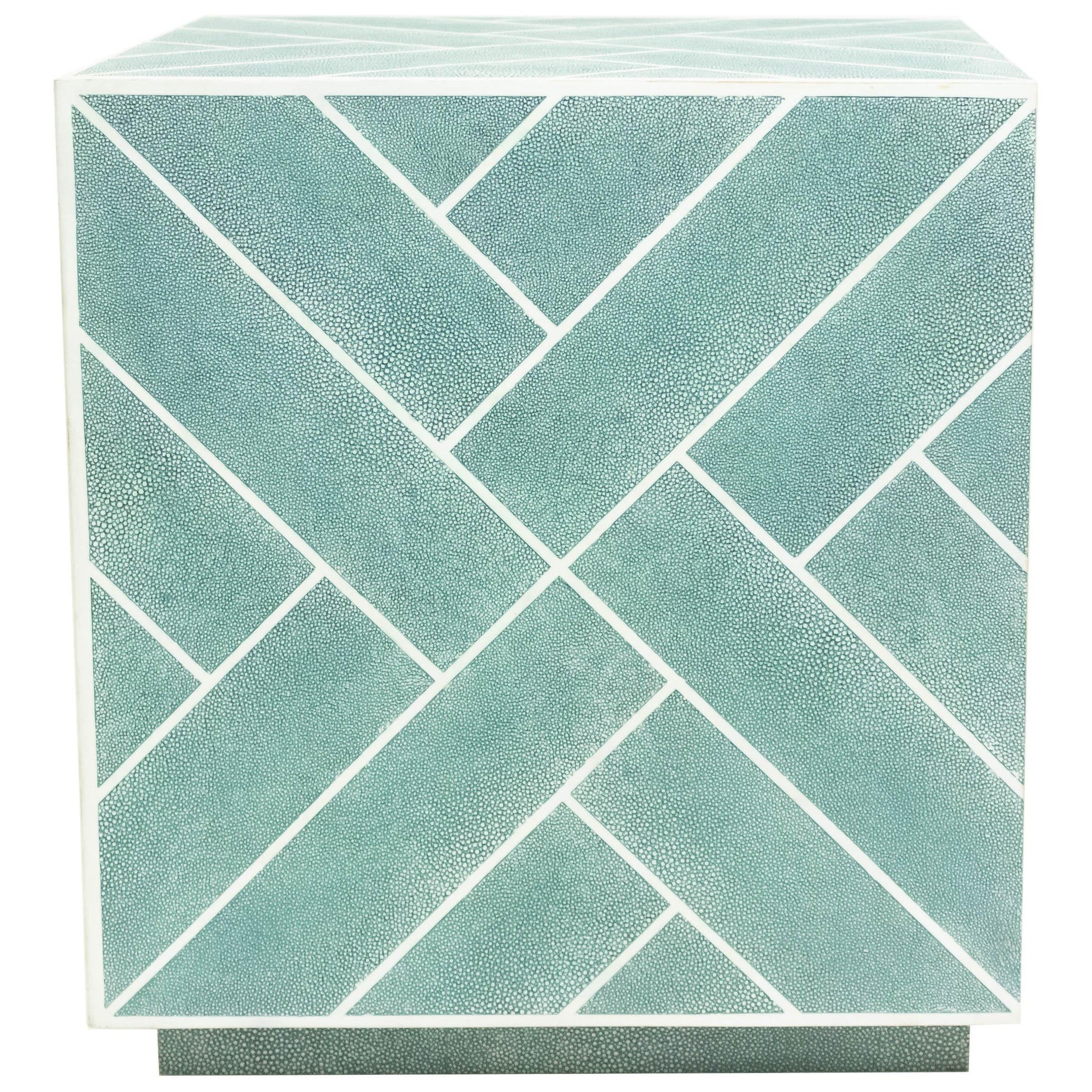 Pair of Contemporary Blue Shagreen End Tables