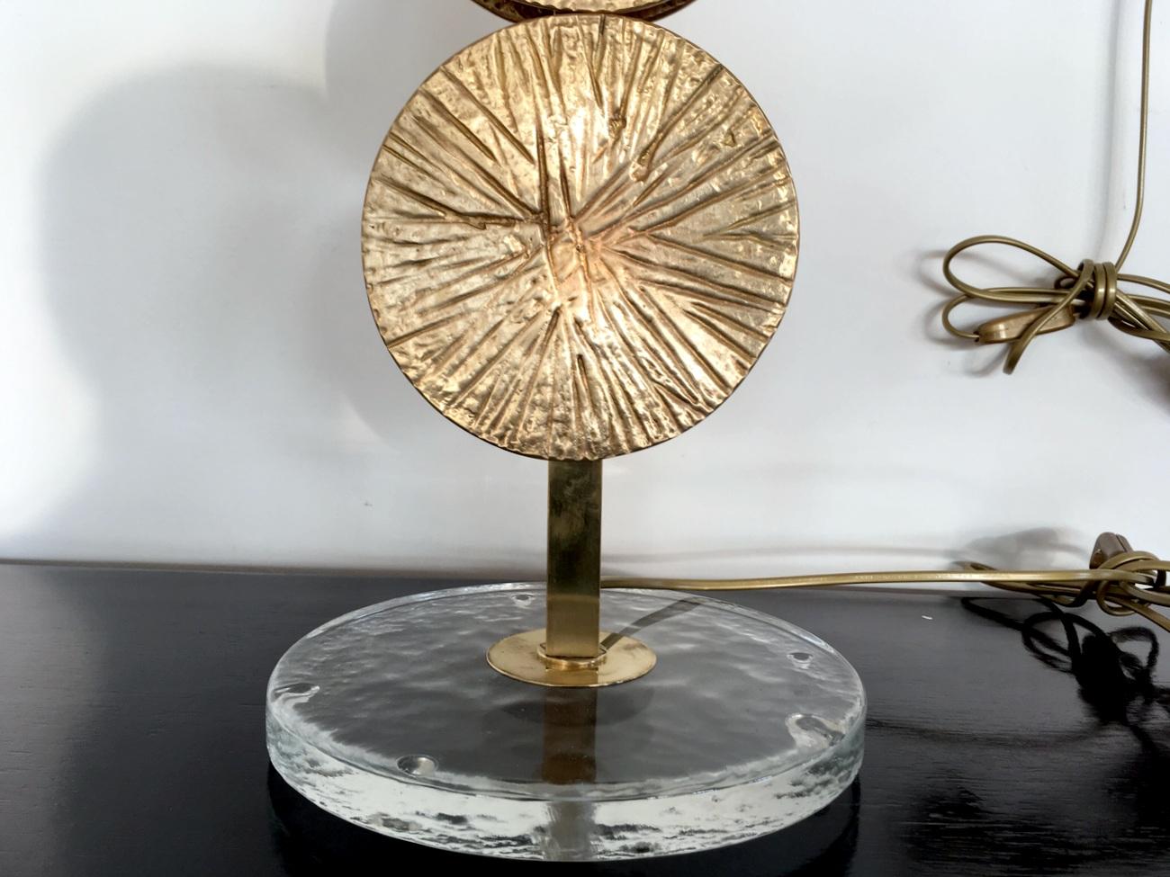 Pair of Contemporary Brass and Murano Glass Table Lamps 6