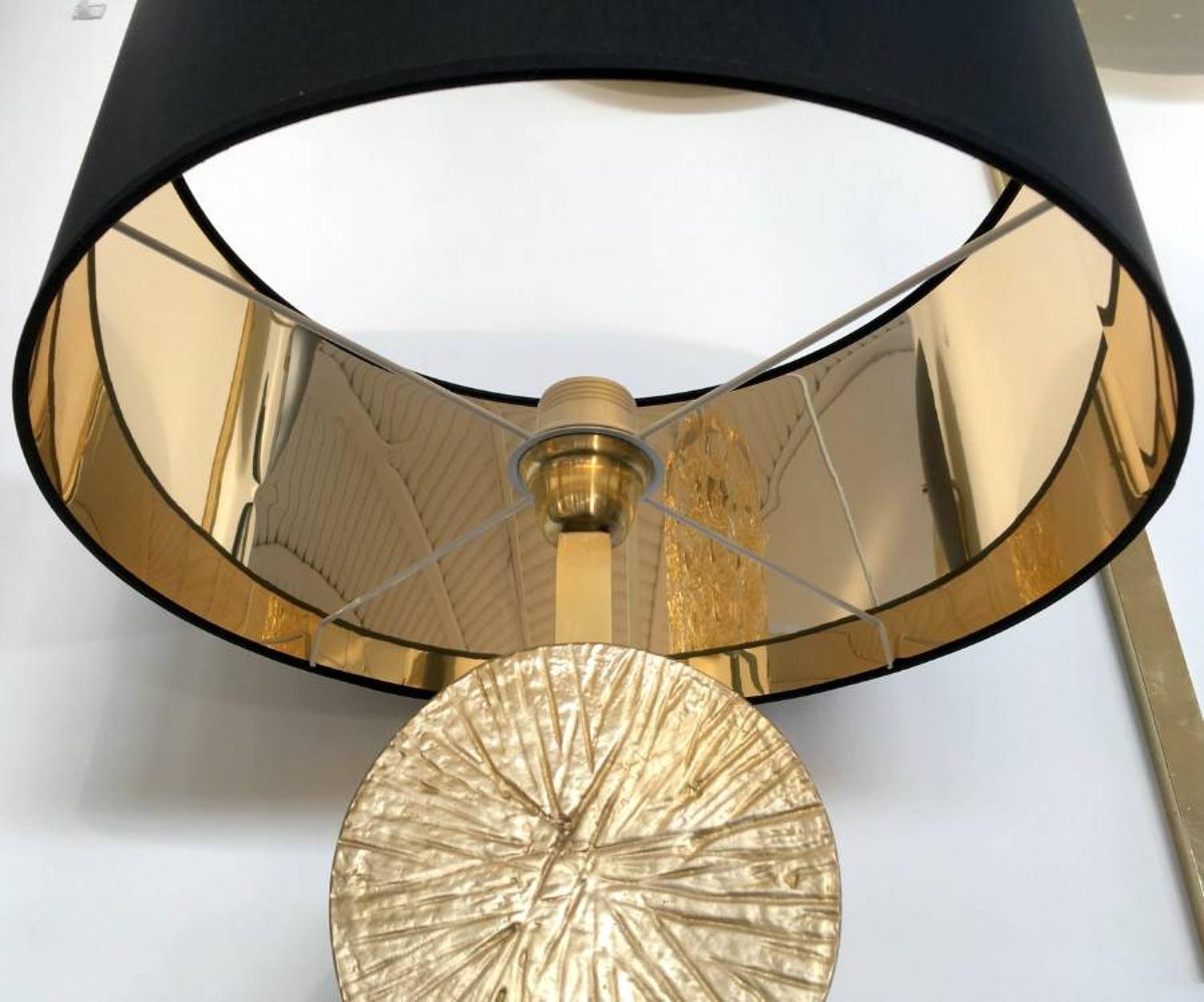 Pair of Contemporary Brass and Murano Glass Table Lamps 1
