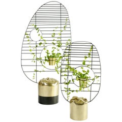 Pair of Contemporary Brass Screens, Meditations, Misaya