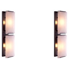 Pair of Contemporary Bronze Alabaster Wall Lamp