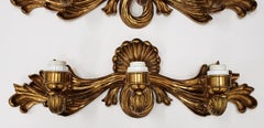 Pair of Contemporary Cast Bronze and Gilded Wall Sconces