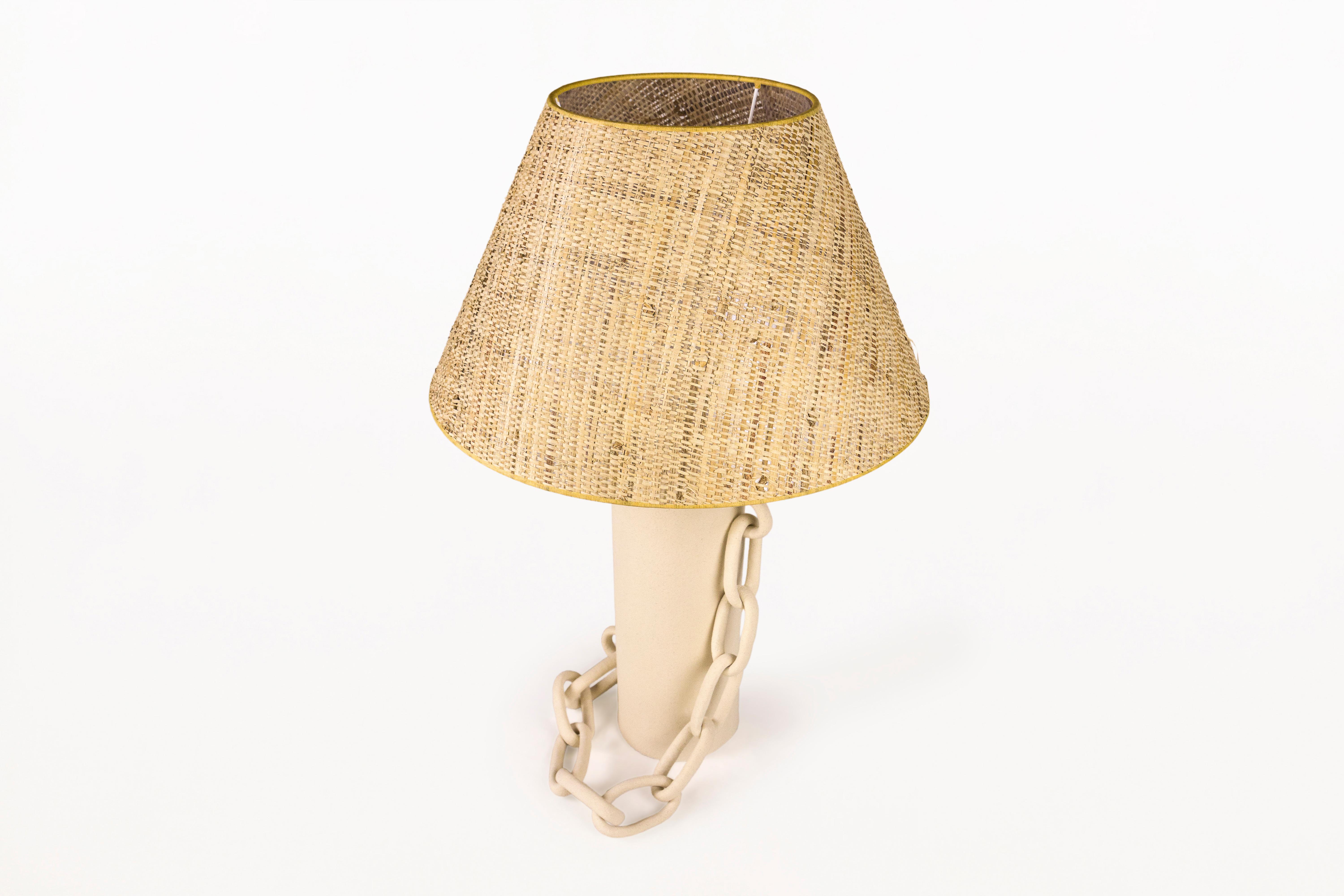 Paire de lampes de table contemporaines à chaîne en céramique, vers 2024, France. Bon état - En vente à Girona, Spain