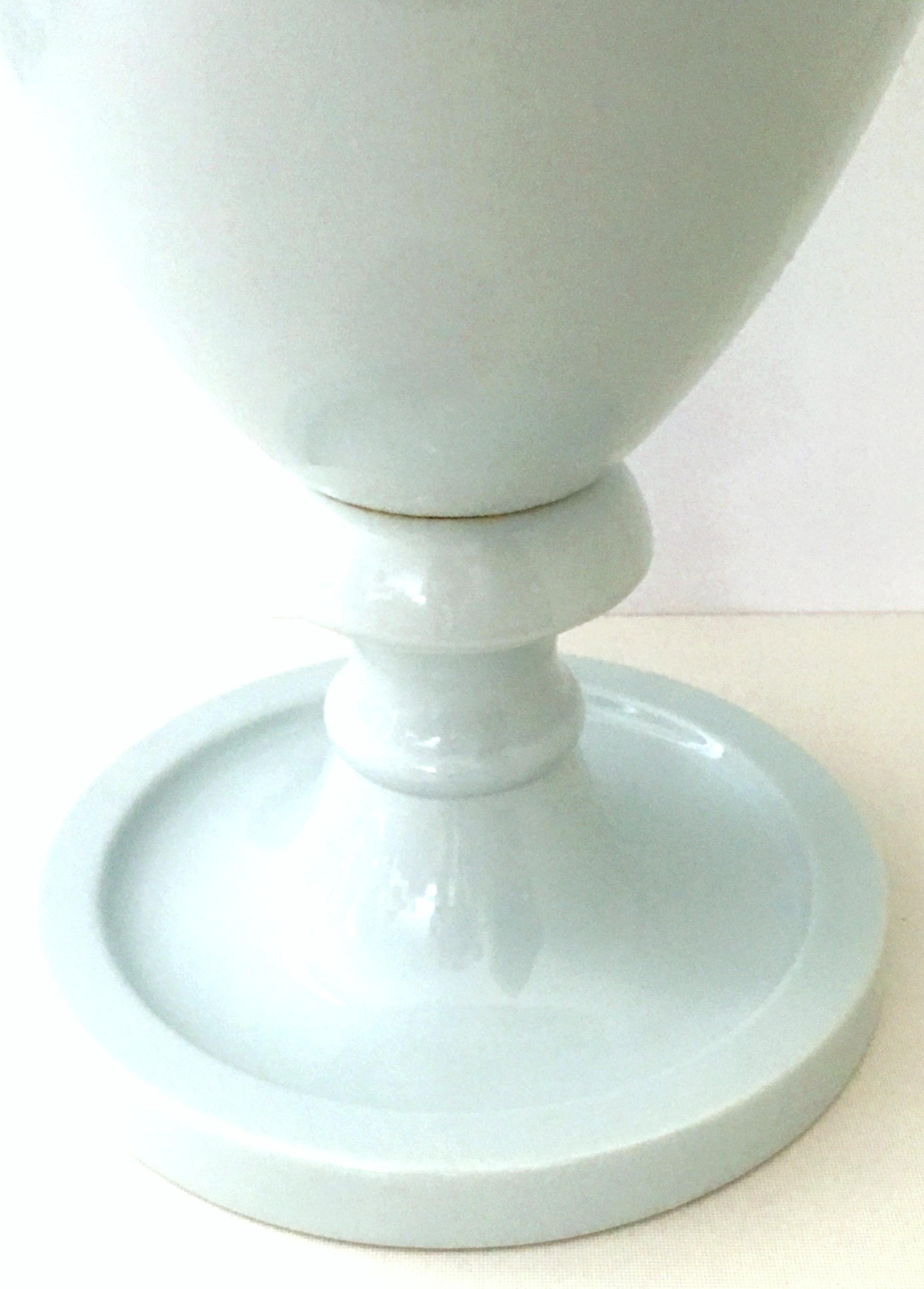 21st Century Pair Of Monumental Ceramic Glaze Chinese Celadon Lidded Floor Urns For Sale 2