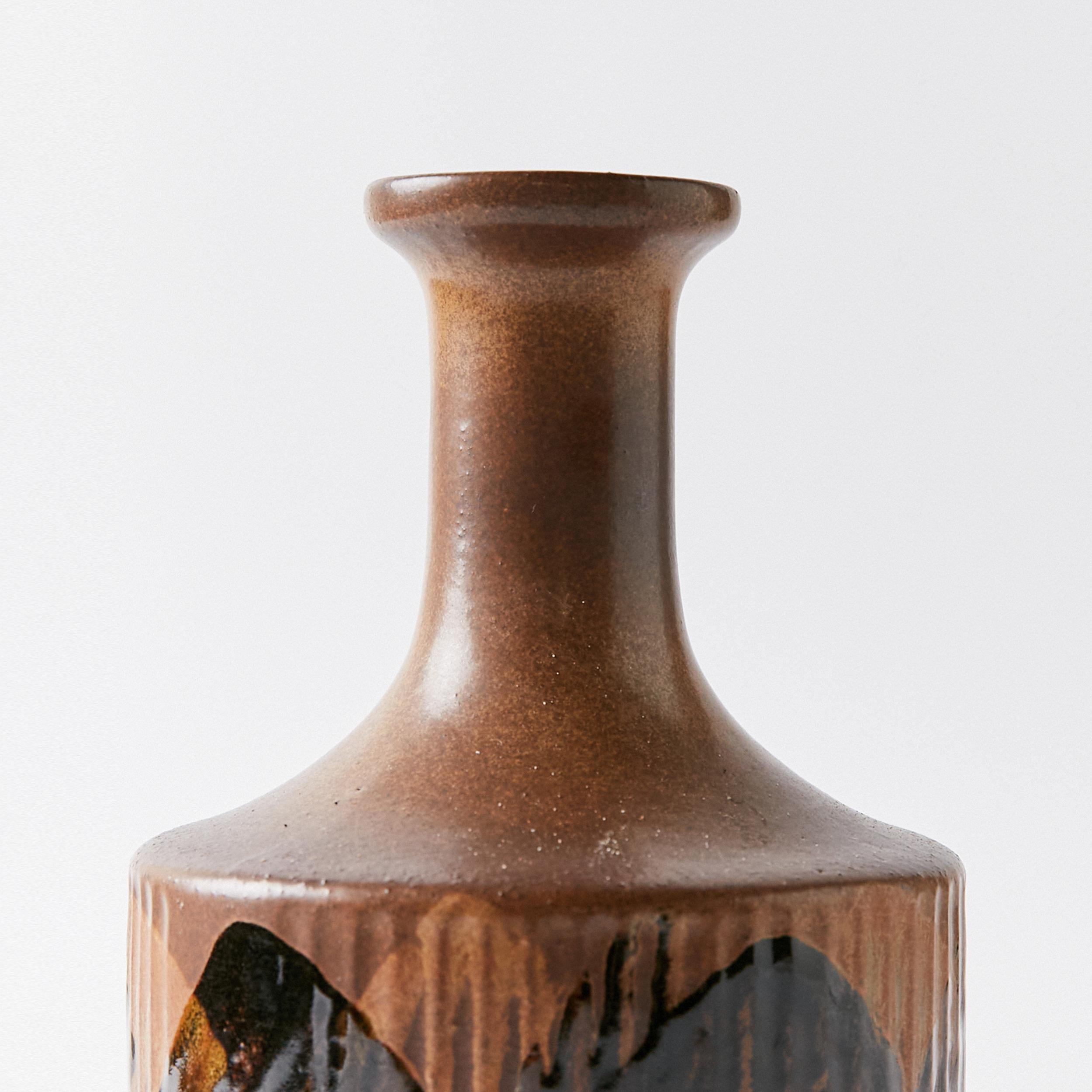 Glazed Pair of Contemporary Ceramics Vases For Sale