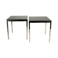 Pair of Contemporary Chrome Tables