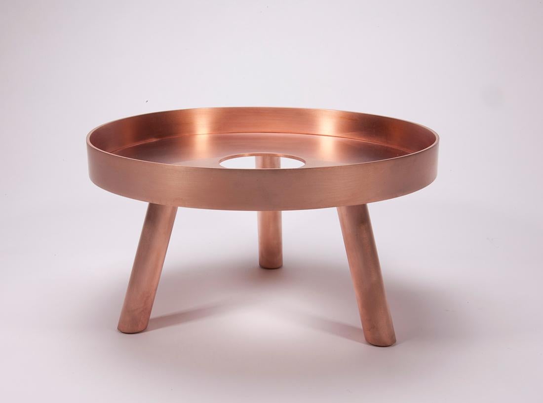 fferrone Pair of Contemporary Copper Serving Trays Decorative Sculpture In New Condition For Sale In Chicago, IL