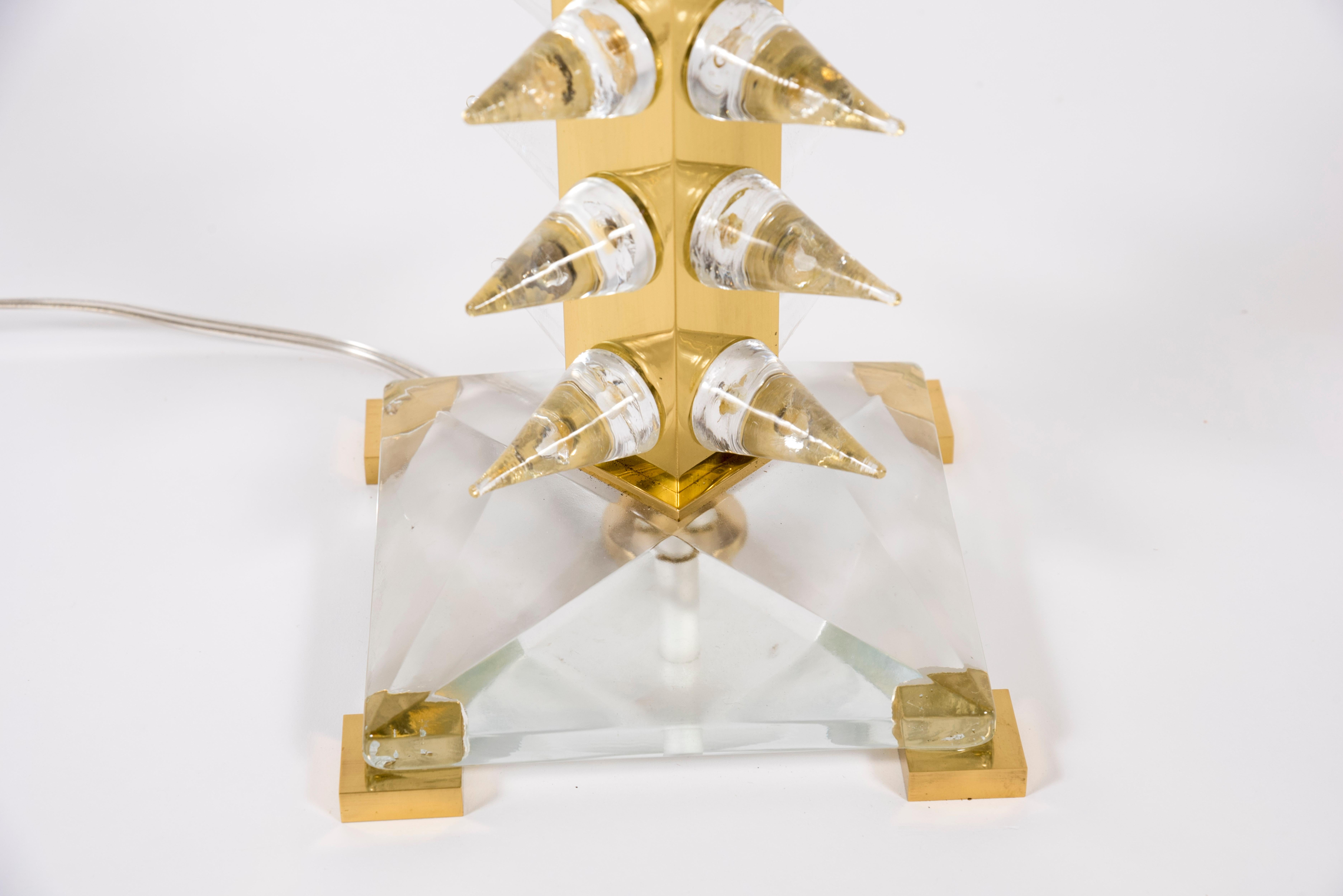 Ein Paar Contemporary Cristal Tischlampen im Zustand „Gut“ im Angebot in Bois-Colombes, FR