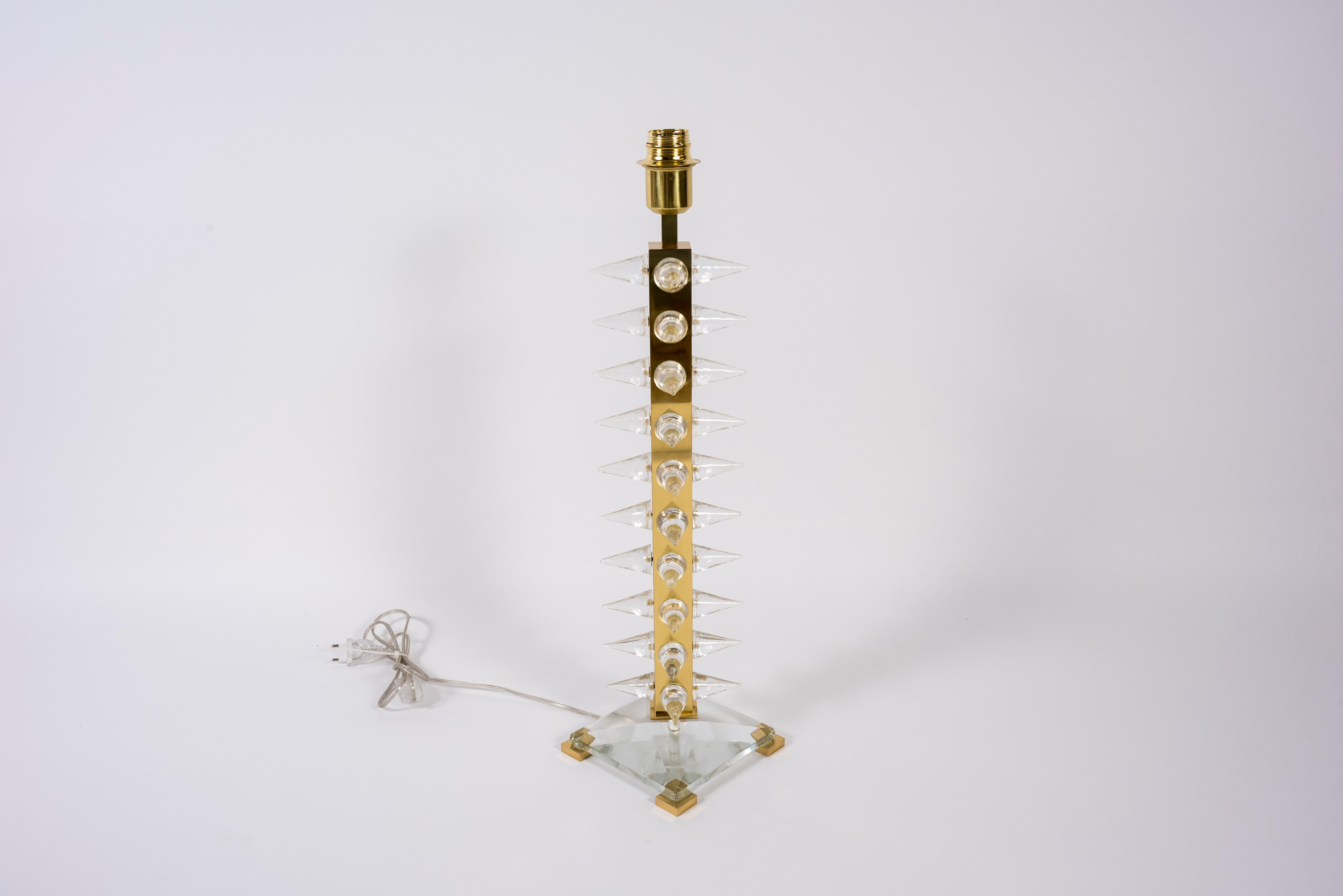 XXIe siècle et contemporain Paire de lampes de table contemporaines en cristal en vente