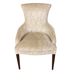 Pair of Contemporary Curved Back Chairs with Modern Velvet