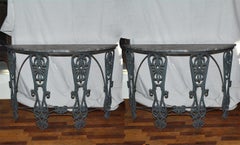 Pair of Contemporary Demi-Lune Console Table