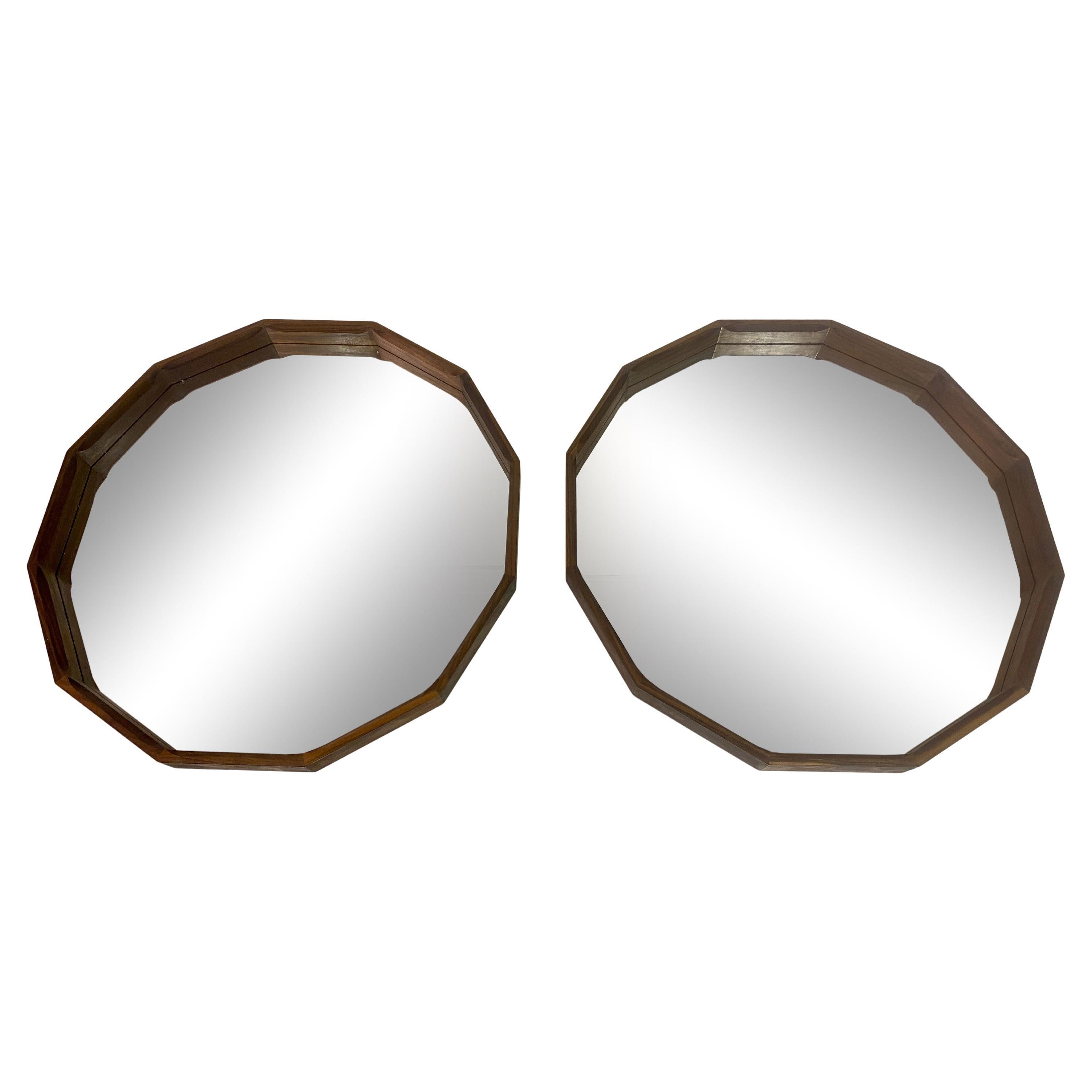 Pair of Contemporary Dodecagonal Italian Mirrors