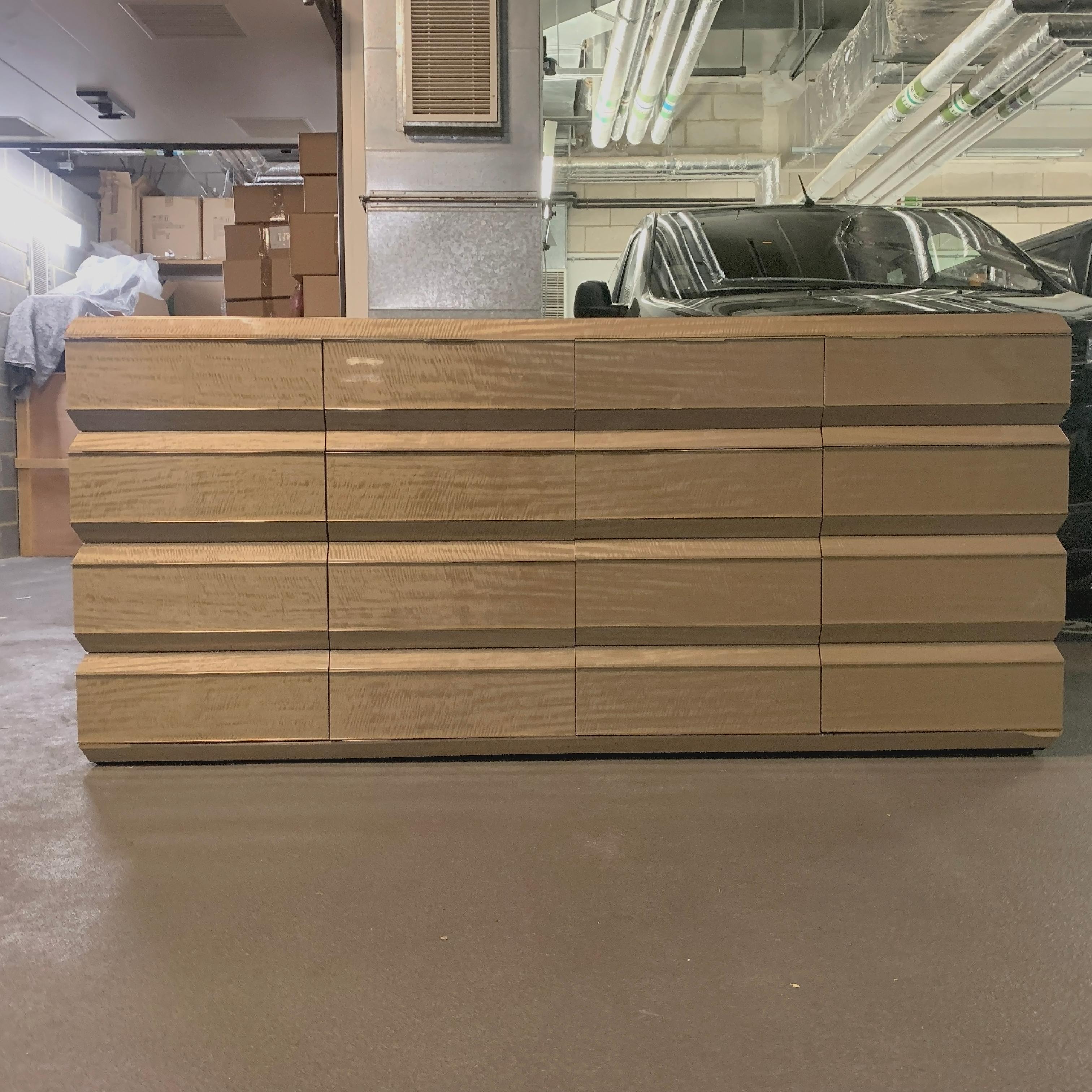 Pair of Contemporary Exotic Wood Shoe Cabinets with Marble Top, Brass Detail In Good Condition For Sale In Glasgow, GB