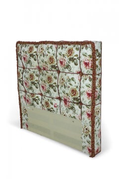 Pair of Contemporary Floral Tufted Upholstered Twin-Size Headboards