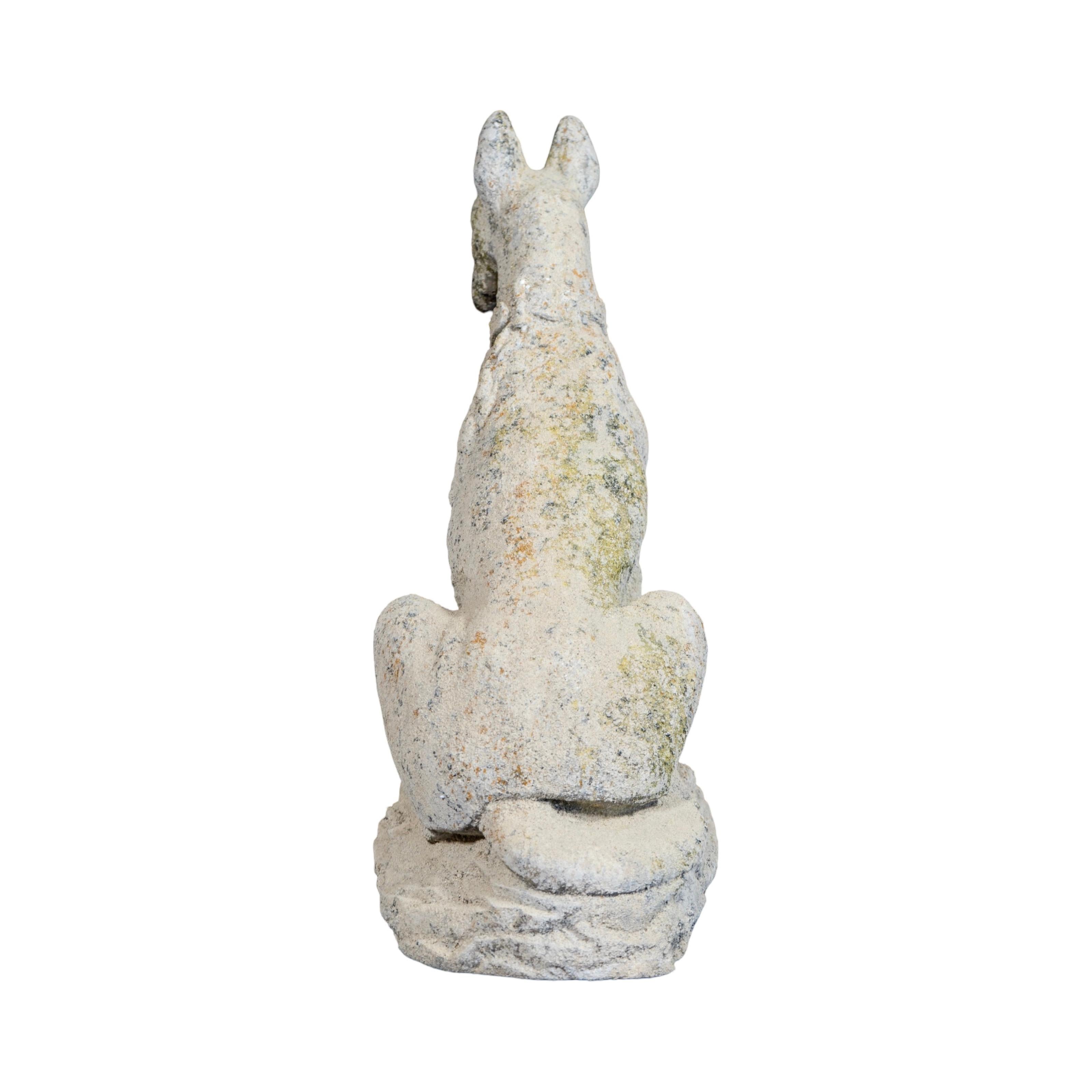 Composition Pair of Contemporary French Granite Composite Boxer Sculptures For Sale