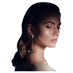 Pair of Contemporary Gilding Silver Earrings Handcrafted with Natural Pearls