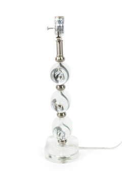 Modern Glass Table Lamps with Crystal Accents - USA Design