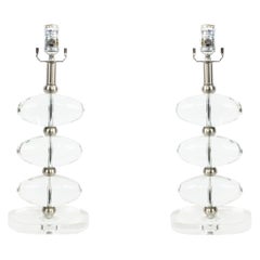 Pair of Contemporary Glass Bulb Table Lamps