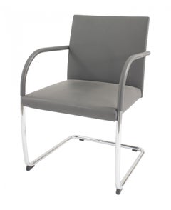 Pareja de sillones contemporáneos de cuero gris