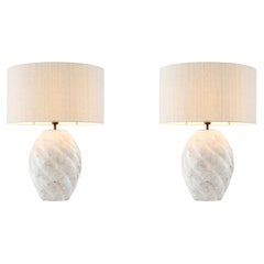 Pair of Contemporary Grey Ceramic Table Lamp
