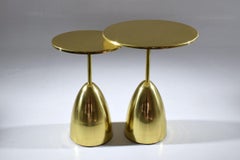 Pair of Or-Ora handcrafted brass side tables by Jonathan Amar Studio