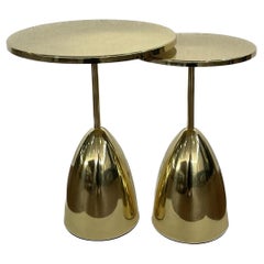  Pair of Or-Ora handcrafted brass side tables by Jonathan Amar Studio 
