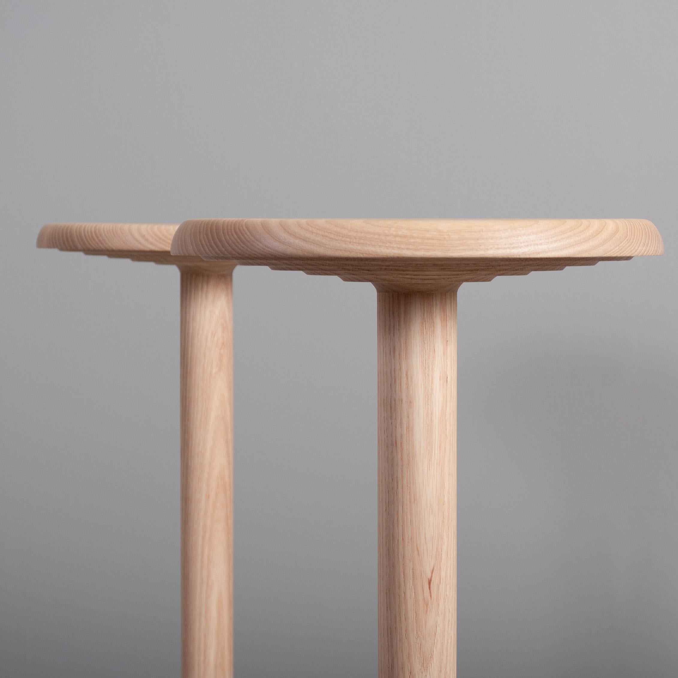 English Pair of Contemporary Handcrafted Side Tables For Sale