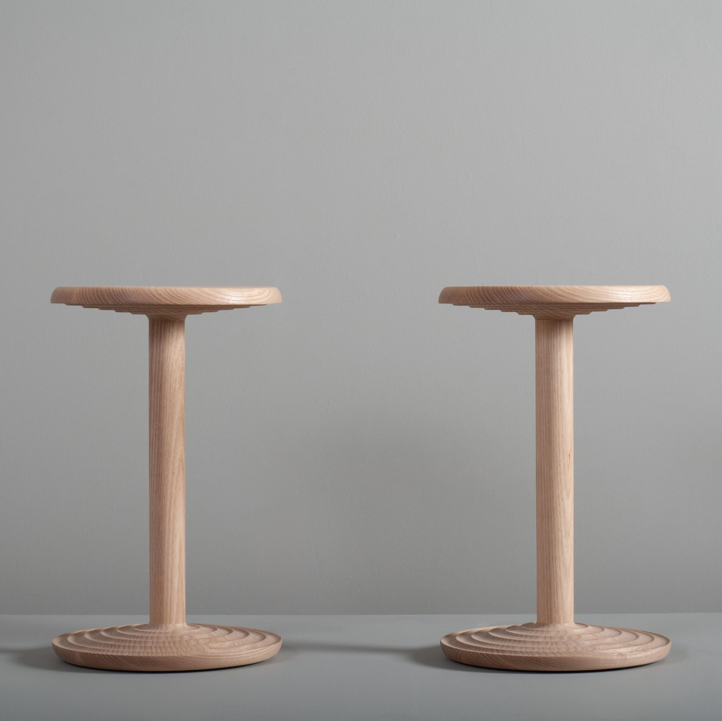 Hand-Crafted Pair of Contemporary Handcrafted Side Tables For Sale